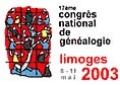 17e Congrès National de Généalogie Limoges 2003